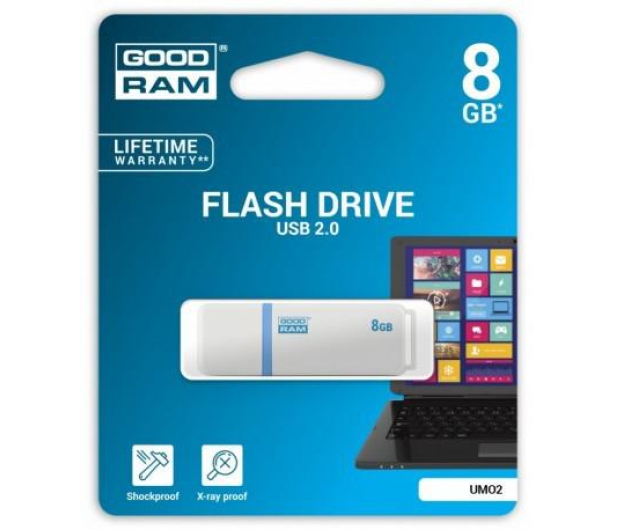 GOODRAM USB 2.0 8GB 20MB/s UMO2-0080W0R11 - 1390618 - zdjęcie 2